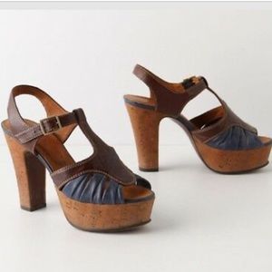 {chie mihara} Almond & Indigo Heels